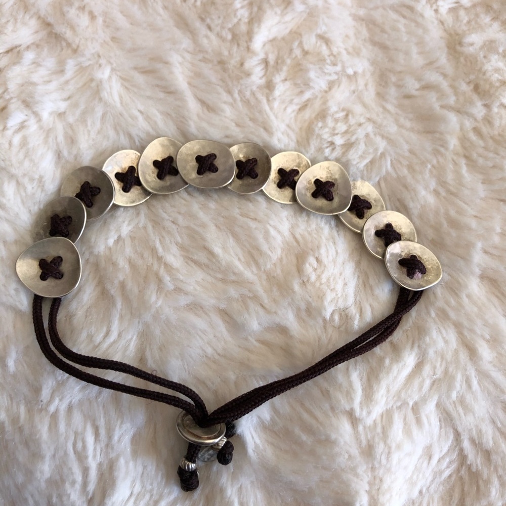 Silpada brown cord silver bracelet!